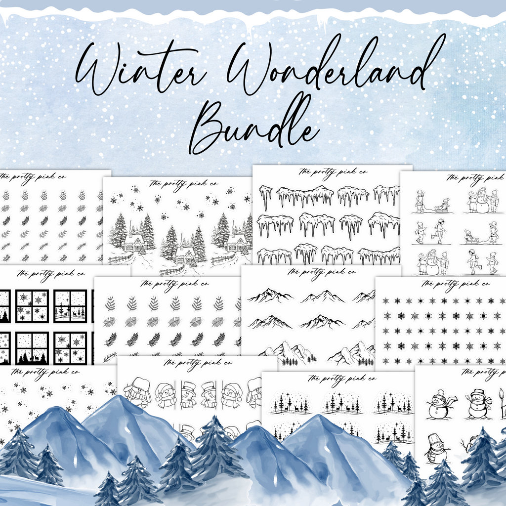 a drawing of a winter wonderland bundle
