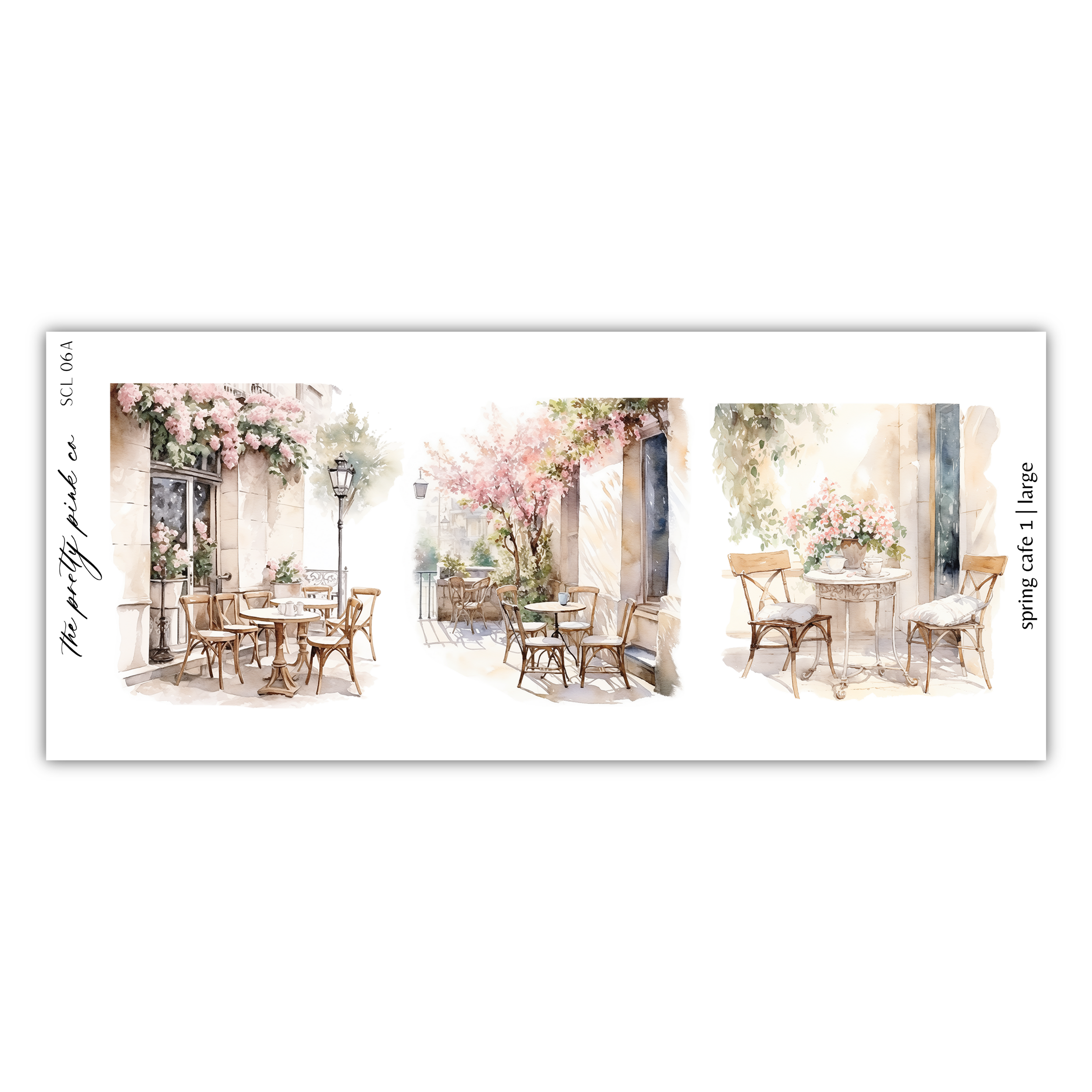 a watercolor painting of a table and chairs