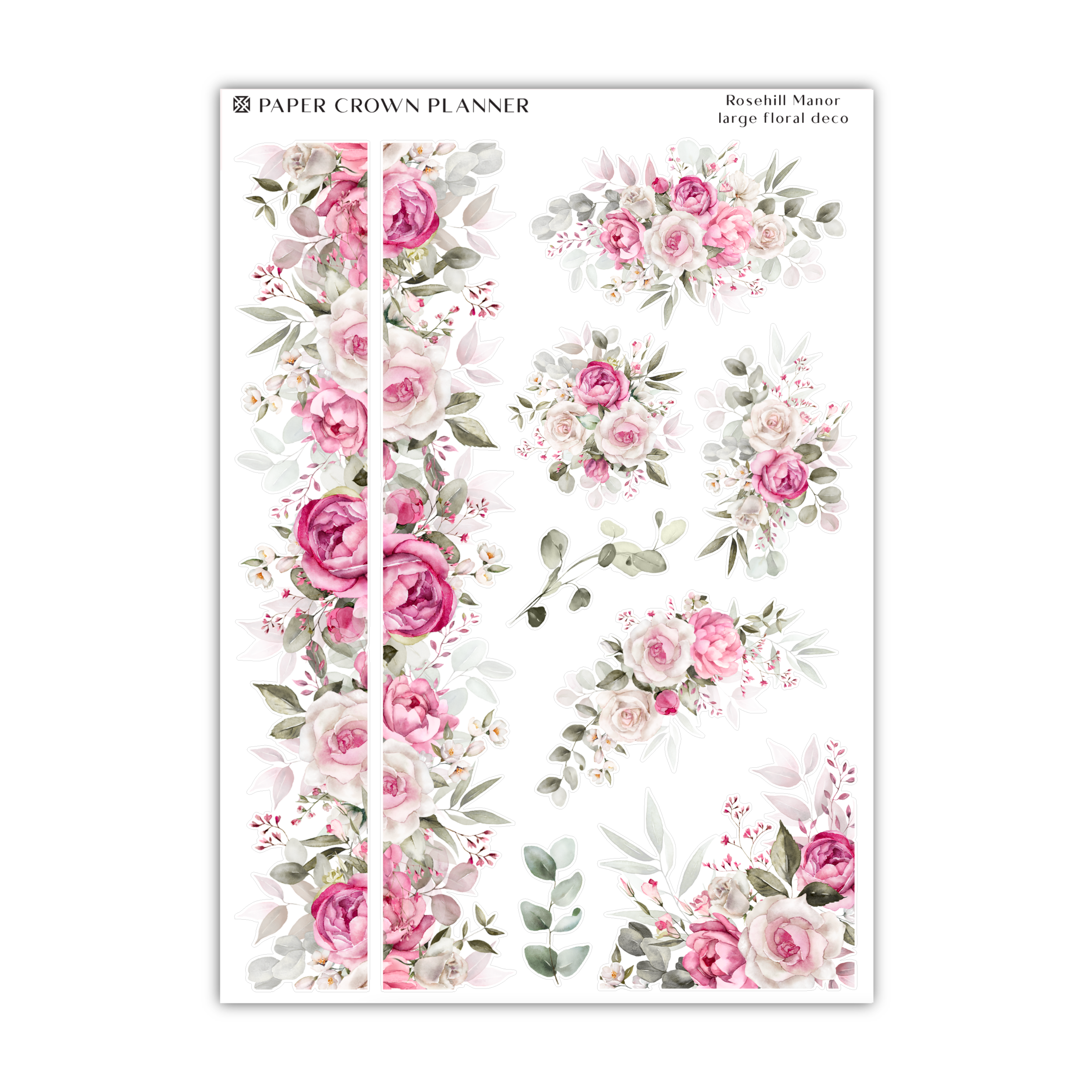 the paper crown planner with pink flowers and leaves