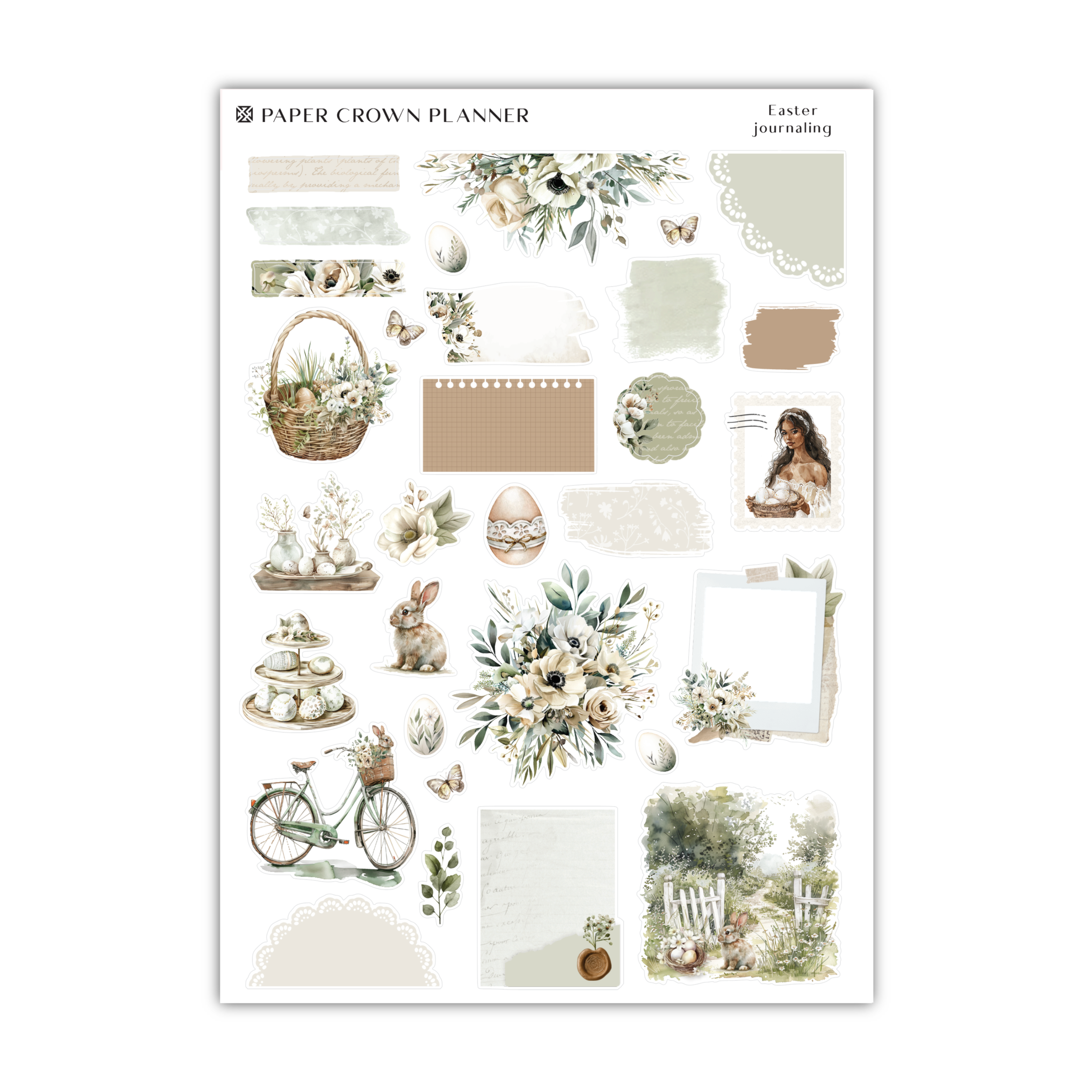 a sticker sheet with a bunch of flowers on it