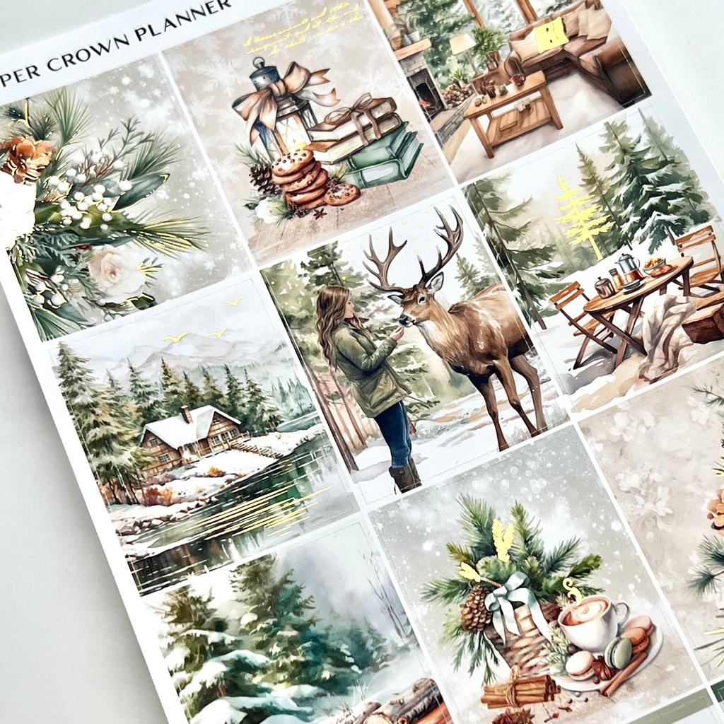 a christmas card with a picture of a deer