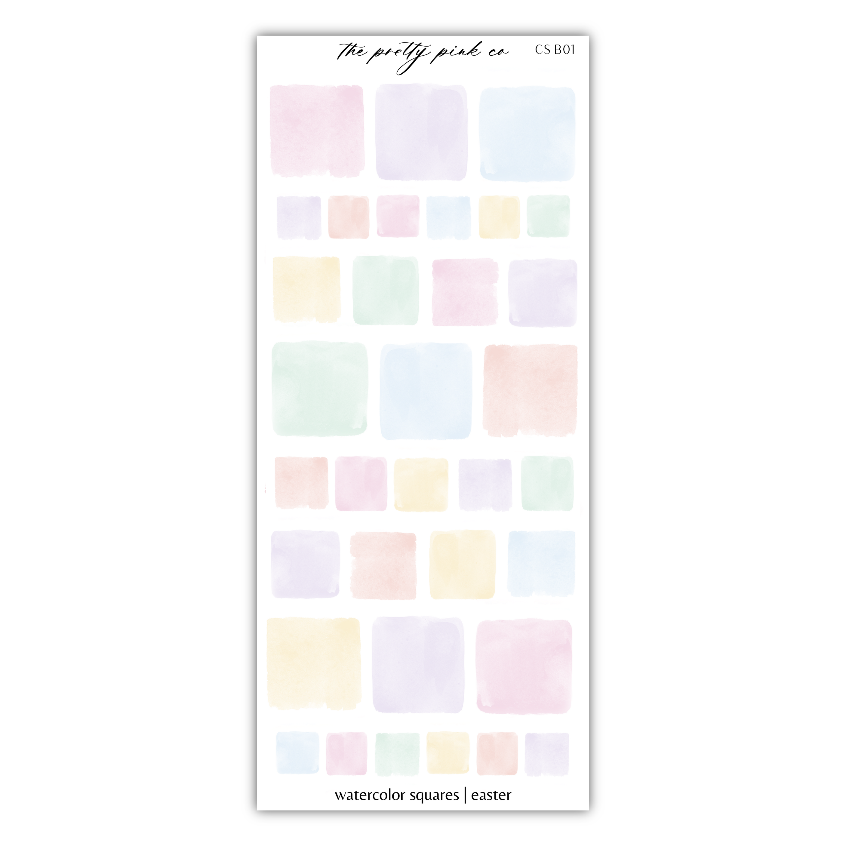 a sticker of pastel squares on a white background