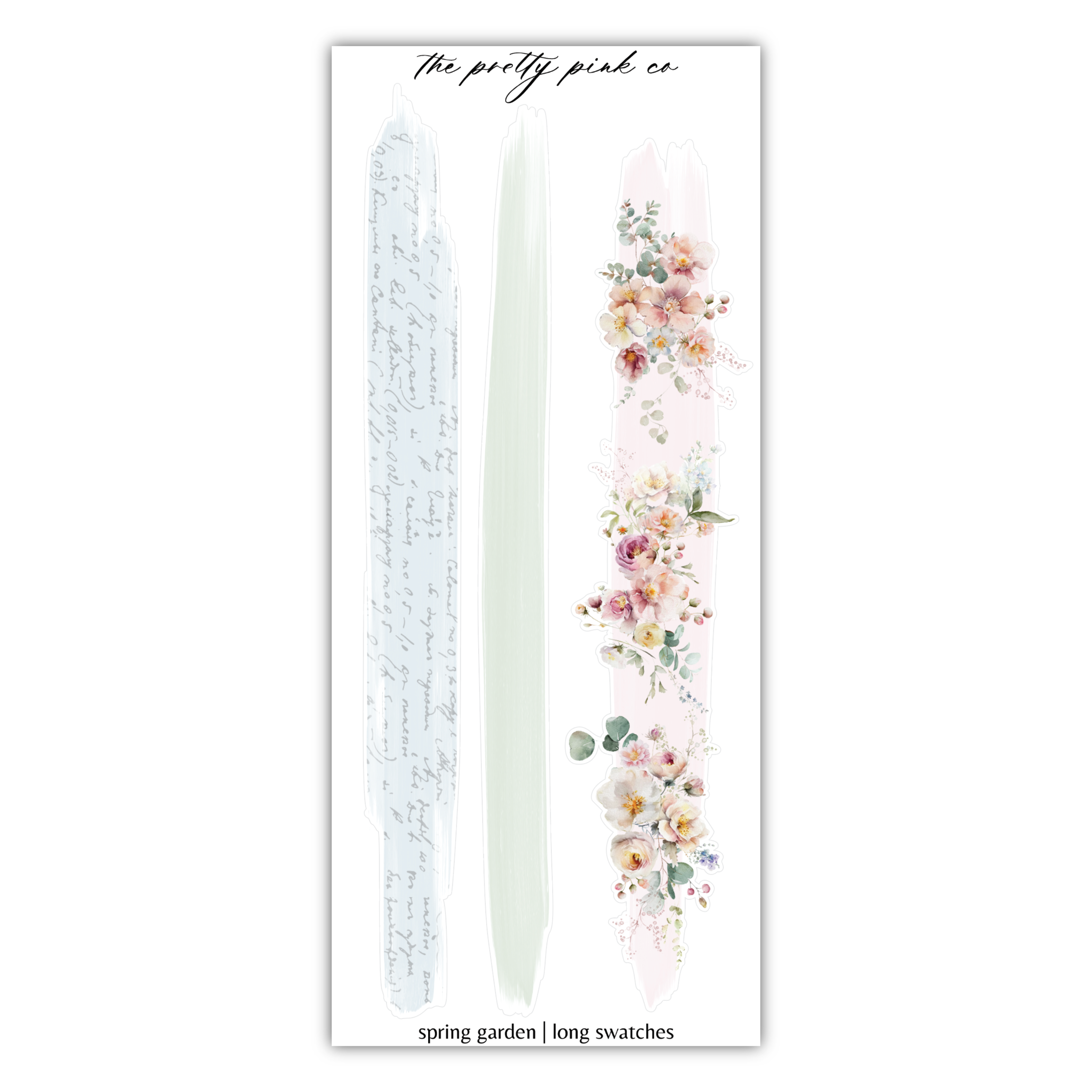 a sticker with flowers and writing on it