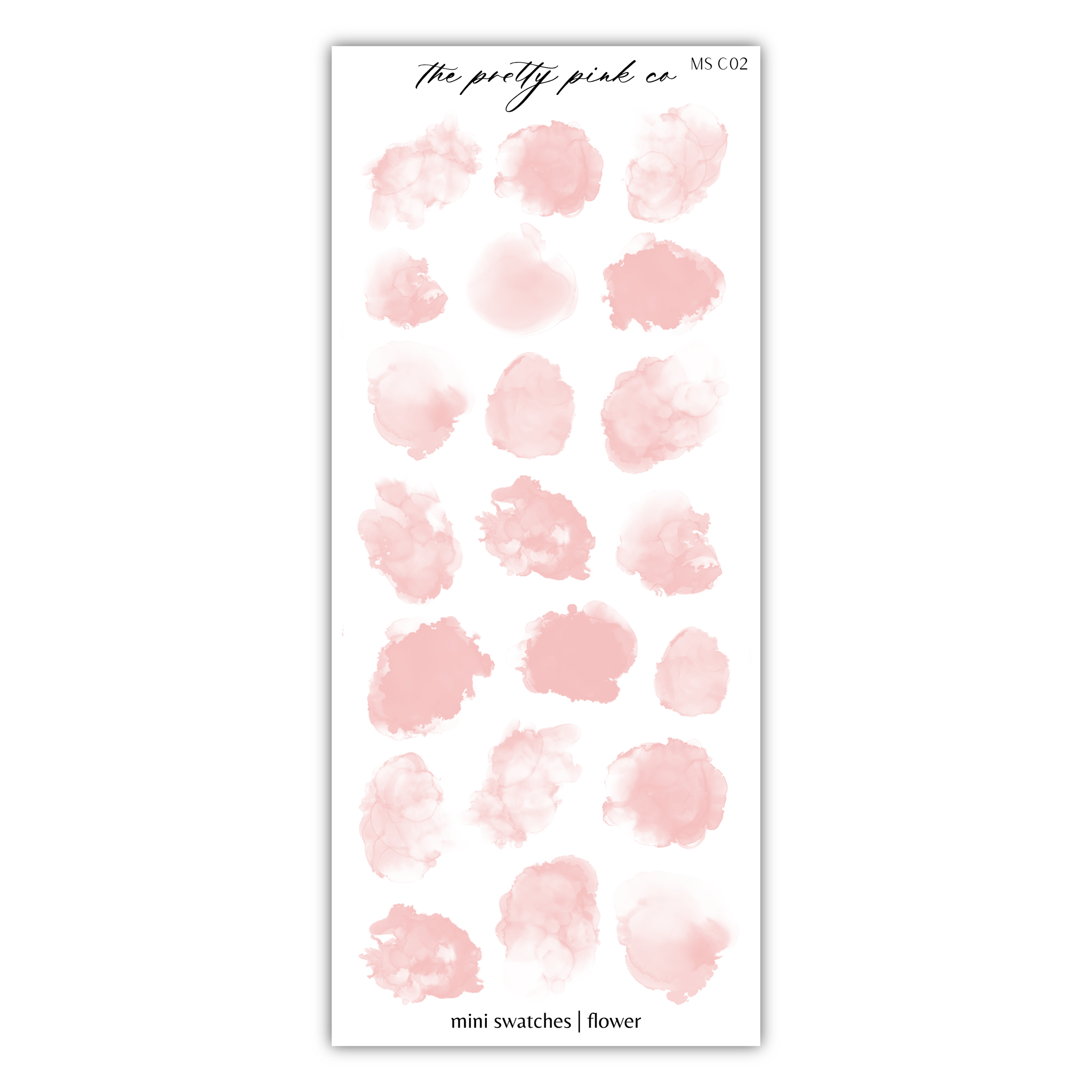 a sticker of pink watercolor paint on a white background