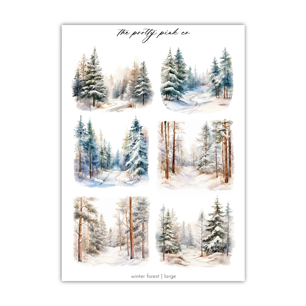 a set of four watercolor paintings of trees