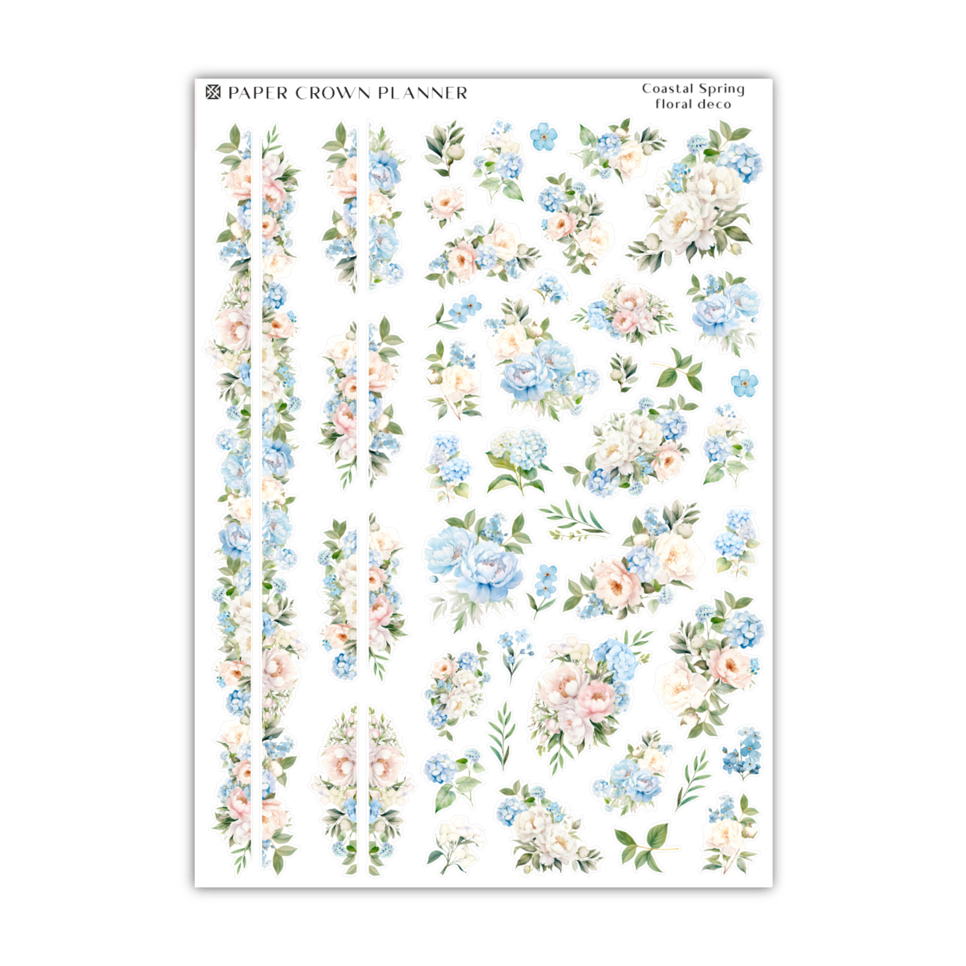 a sheet of paper with flowers and leaves on it